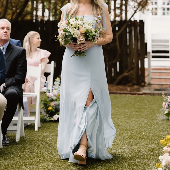 DESSY COLLECTION Tie-Strap Chiffon Gown - Picture 1 of 5